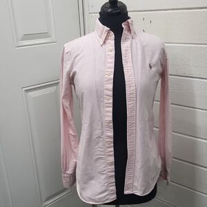 NWOT Ralph Lauren Light Pink Striped Oxford Shirt
